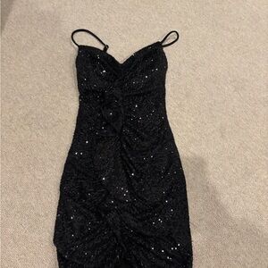 Nookie Black Sequin Mini Dress